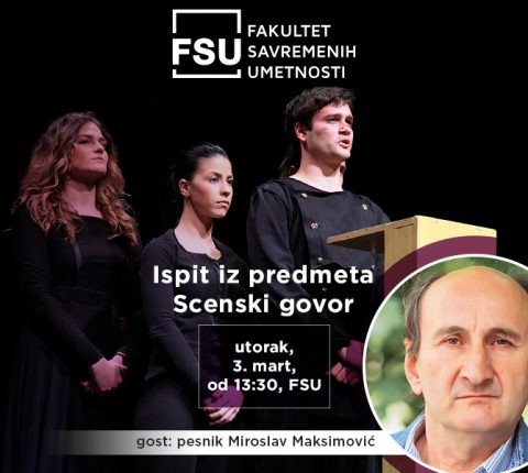 Pesnik Miroslav Maksimović, gost na ispitu iz scenskog govora studenata glume sa FSU