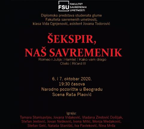 Diplomci u klasi Vide Ognjenović briljirali na završnoj predstavi „ŠEKSPIR – NAŠ SAVREMENIK”