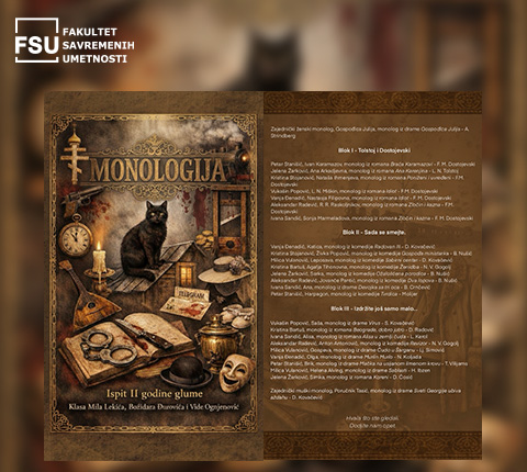 Dođite na ispit studenata FSU: Monologija | Ispit II godine glume