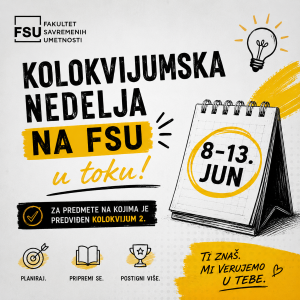 Kolokvijumska nedelja na Fakultetu savremenih umetnosti